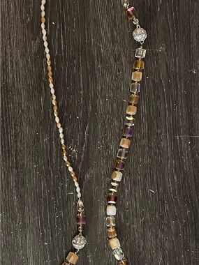 Park Lane Multicolored Beaded Necklace with Purple and Gold Accents